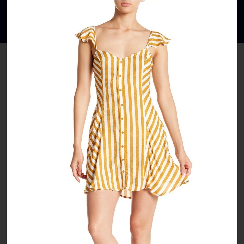 Love, Fire Flutter Cap Sleeve dress